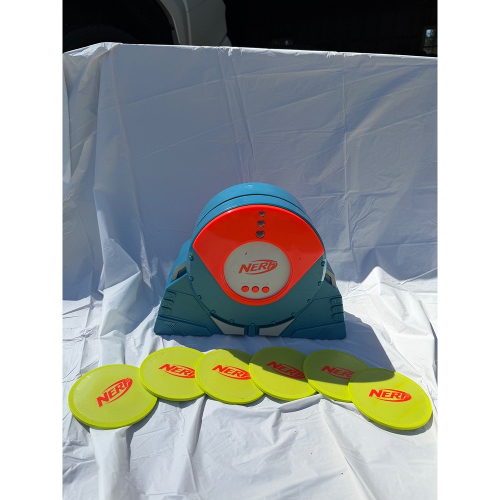 Nerf Digital Flip Target NER0310 Blue Orange Electronic Scoring Game 6 Discs
